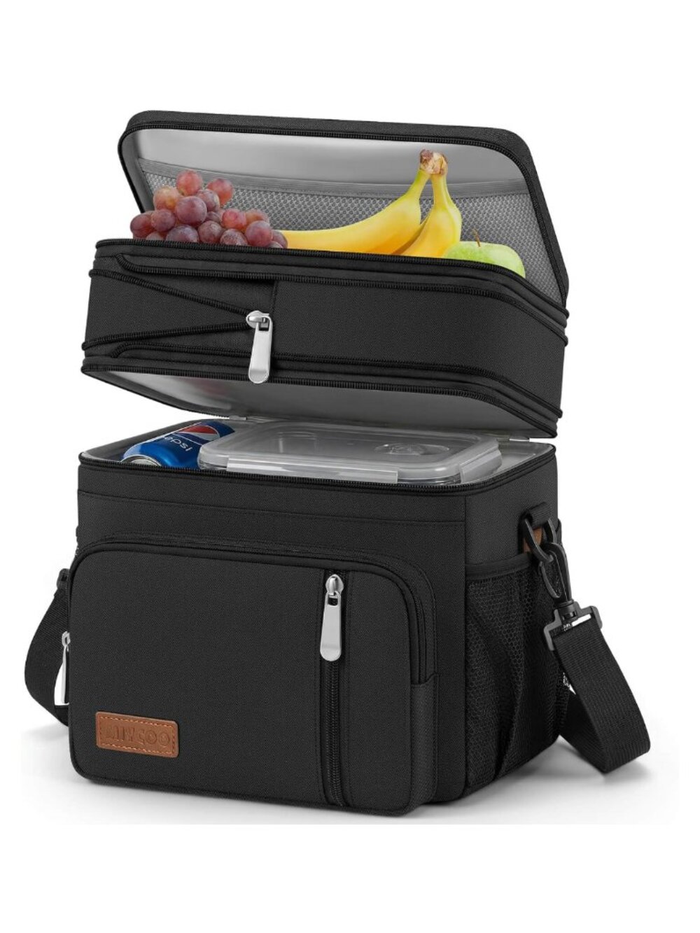MIYCOO Double Deck Insulated Lunch Bag Leakproof Tote for Work Picnic